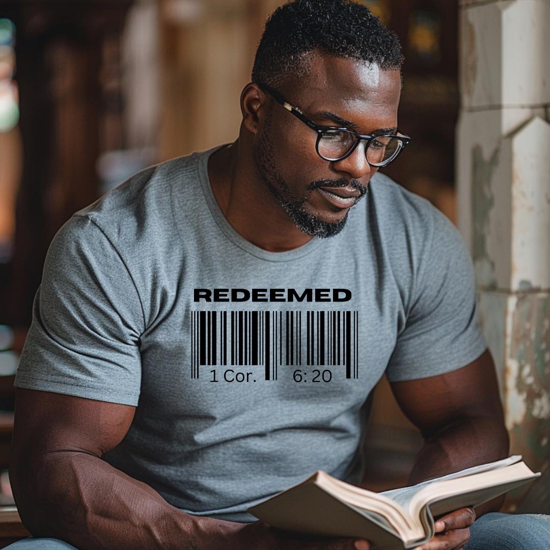 REDEEMED T-Shirt with Barcode Design/Short Sleeve